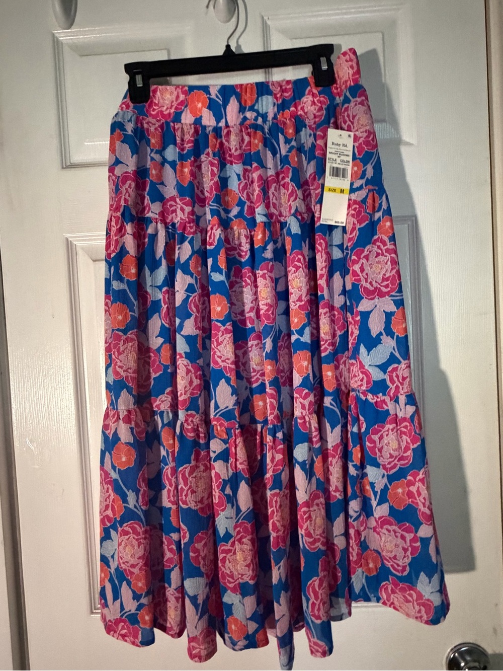 (NWT) Ruby Rd. Bright Bloom Floral Size M Midi Skirt